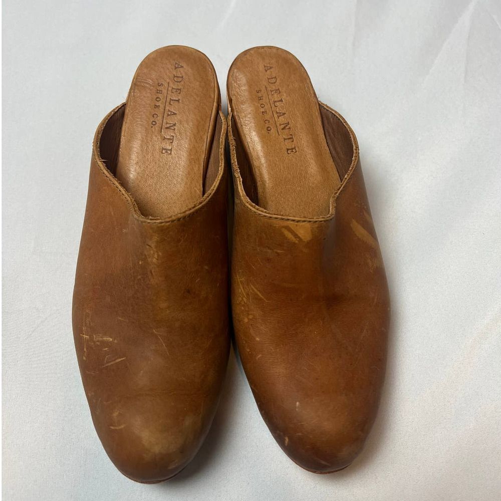 Huckberry Adelante Shoe Co Brown Leather Camila Mules Women's Sz. 9